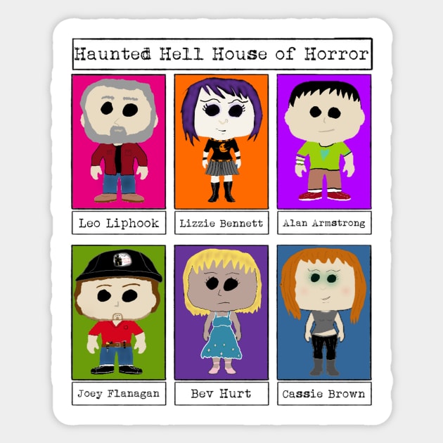 Haunted Hell House Characters Sticker by hauntedgriffin